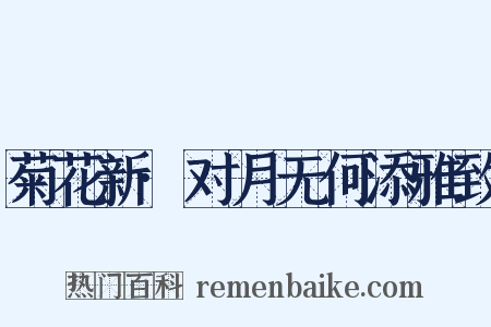 菊花新·对月无何添雅致是什么意思的图片